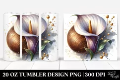 Glossy Wooden Calla Lily | 20 oz Tumbler Product Image 1