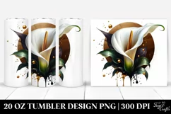 Glossy Wooden Calla Lily | 20 oz Tumbler Product Image 1