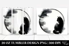 Black Cat Minimalistic Art | Tshirt|Tumbler|Mug|Clipart Product Image 1