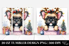 Enthusiastic French Bulldog with Christmas Accessories, Product Image 1