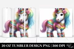 Colorful Baby Unicorn with Hambo Dancer. 20 Oz Tumbler Product Image 1