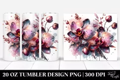Glossy Watercolor Orchid Shiny Tumbler Product Image 1