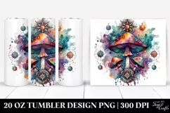 Magical Celestial Mushroom Clipart, High-Res 20 Oz Tumbler Product Image 1