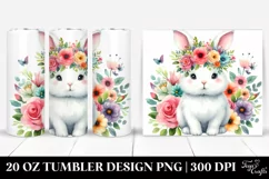 Cartoon Rabbit Flower Crown | 20 oz Tumbler Product Image 1