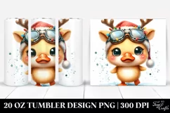 Expressive Duck with Reindeer Horns PNG Product Image 1