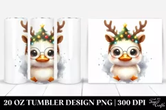 Expressive Duck with Reindeer Horns PNG Product Image 1