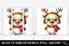 Expressive Duck with Reindeer Horns PNG Product Image 1