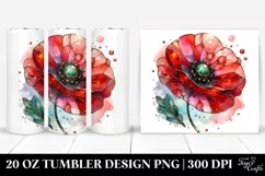 Stained Poppy with Metalic Insertions | 20 oz Tumbler Product Image 1