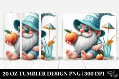 Gnome Beach Wear | 20 oz Tumbler Peach Patriotic Product Image 1