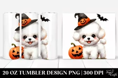 Cute Bichon Frise Halloween PNG Product Image 1