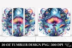 Watercolor Magical Celestial Mushroom Clipart Product Image 1