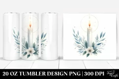 Simple Candle Watercolor | 20 oz Tumbler Product Image 1