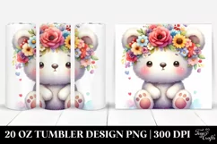Cute Watercolor Bear | 20 oz Tumbler Product Image 1