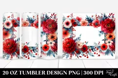 Vibrant Abstract Red Flowers | 20 Oz Tumbler Product Image 1