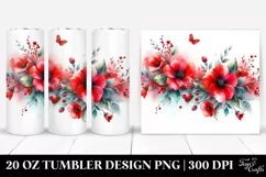 Vibrant Abstract Red Flowers | 20 Oz Tumbler Product Image 1