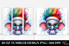 Vibrant Elephant with Santa Hat PNG Product Image 1