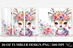 Cute Flower Crown Deer | 20 oz Tumbler Product Image 1