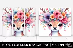 Cute Flower Crown Deer | 20 oz Tumbler Product Image 1
