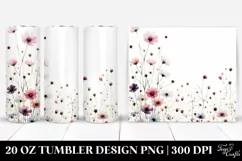 Watercolor Wild Flowers & Silhouettes | 20 Oz Tumbler Product Image 1