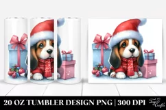 Expressive Basset Hound with Santa Hat PNG Product Image 1