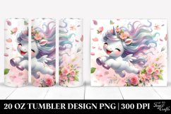 Cute Baby Unicorn Tumbling with Spring Petals | 20 oz Product Image 1