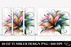 Abstract Shiny Lily Clipart, High-Res 20 Oz Tumbler Product Image 1