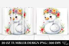 Cute Flower Crown Swan | 20 oz Tumbler Product Image 1