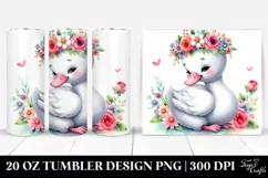 Cute Flower Crown Swan | 20 oz Tumbler Product Image 1