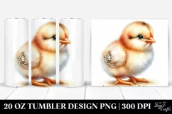 Watercolor Baby Chicken | 20 oz Tumbler Product Image 1