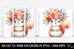 Cute Flower Crown Squirrel | 20 oz Tumbler Product Image 1