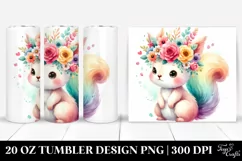 Cute Flower Crown Squirrel | 20 oz Tumbler Product Image 1