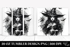 Gothic Evil Witch Watercolor | 20 oz Tumbler Product Image 1