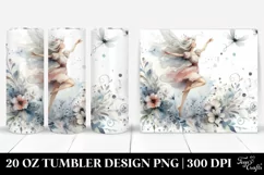 Whimsical Running Fairy Clipart, High-Res 20 Oz Tumbler Product Image 1