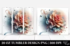 Abstract Carnation Clipart, Transparent 20 Oz Tumbler Product Image 1