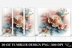 Abstract Carnation Clipart, Transparent 20 Oz Tumbler Product Image 1