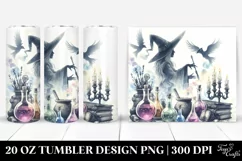 Retro Evil Witch Watercolor | 20 oz Tumbler Product Image 1