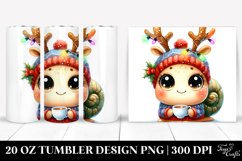 Expressive Snail with Reindeer Horns PNG Product Image 1