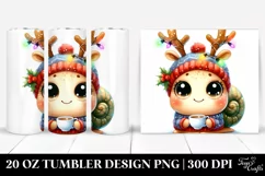 Expressive Snail with Reindeer Horns PNG Product Image 1