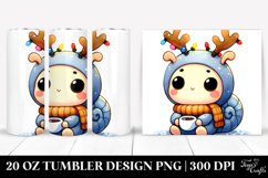 Expressive Snail with Reindeer Horns PNG Product Image 1