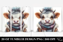 cute Winter Baby Cow PNG Product Image 1