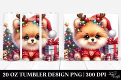 Pomeranian with Reindeer Horns PNG Product Image 1