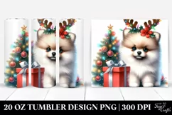 Pomeranian with Christmas Lights PNG Product Image 1