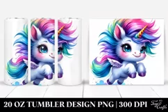 Cute Baby Unicorn Drawing | 20 oz Tumbler Product Image 1