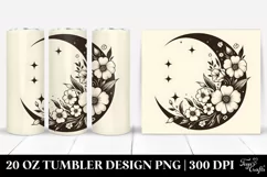 Retro Flowers Half Moon Tumbler Design Product Image 1