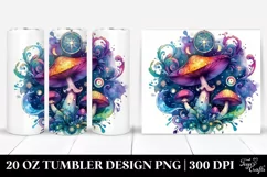 Magical Celestial Mushroom Clipart, High-Res 20 Oz Tumbler Product Image 1