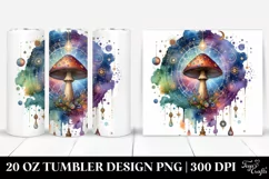 Magical Celestial Mushroom Clipart, High-Res 20 Oz Tumbler Product Image 1