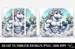 Cute Unicorn Posing as Body Builder | 20 Oz Tumbler Product Image 1