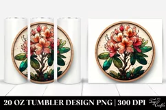 Wooden Stained Rhododendron | 20 Oz Tumbler Product Image 1
