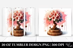 Wooden Stained Rhododendron | 20 Oz Tumbler Product Image 1