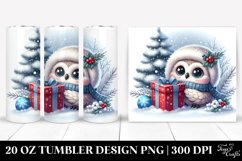 Hiding Owl Christmas Clipart, High-Res 20 Oz Tumbler Product Image 1